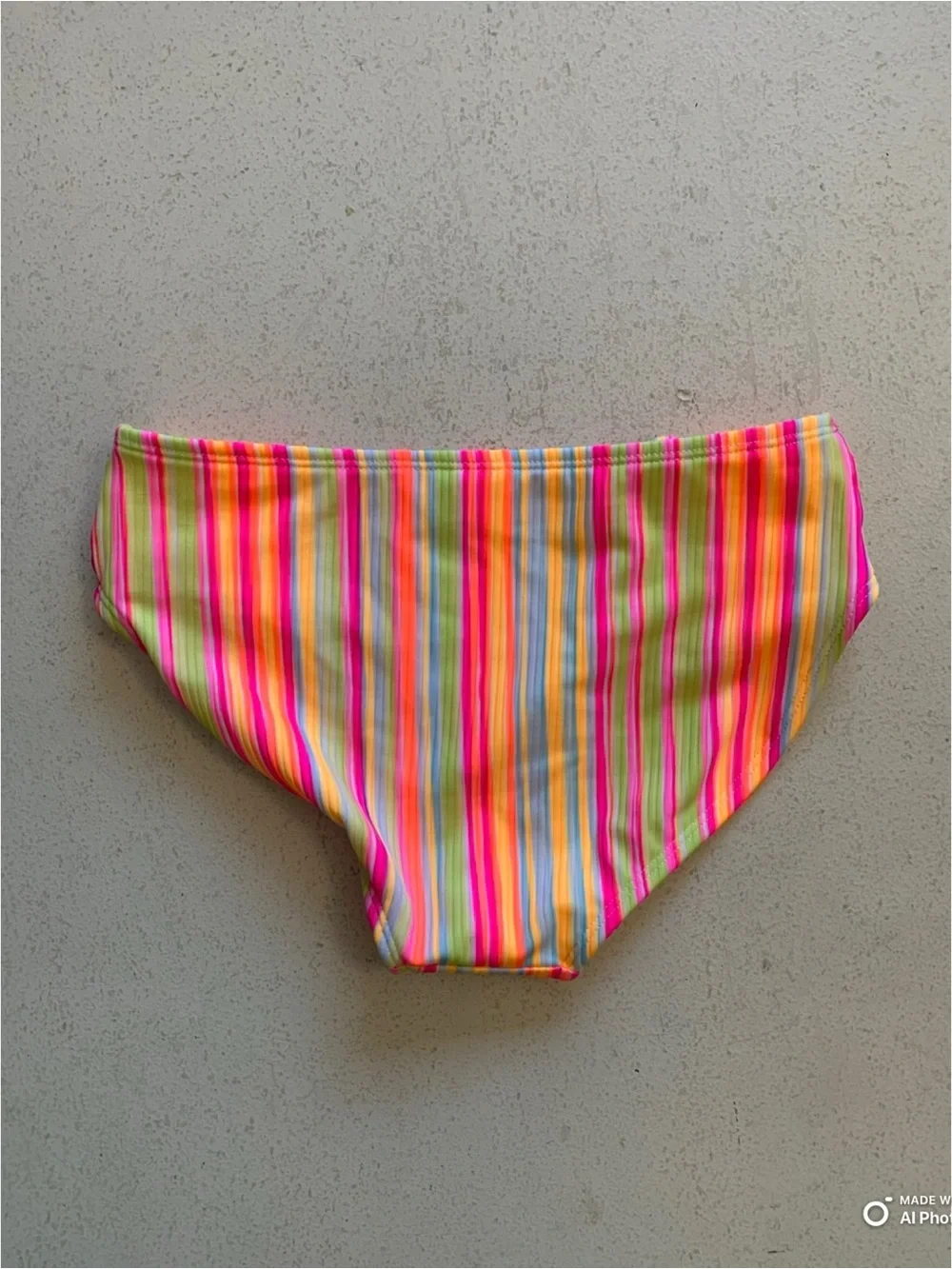 Art Class Girls Neon Pink Orange Stripe Bikini Set Swimsuit Size Large NWT
